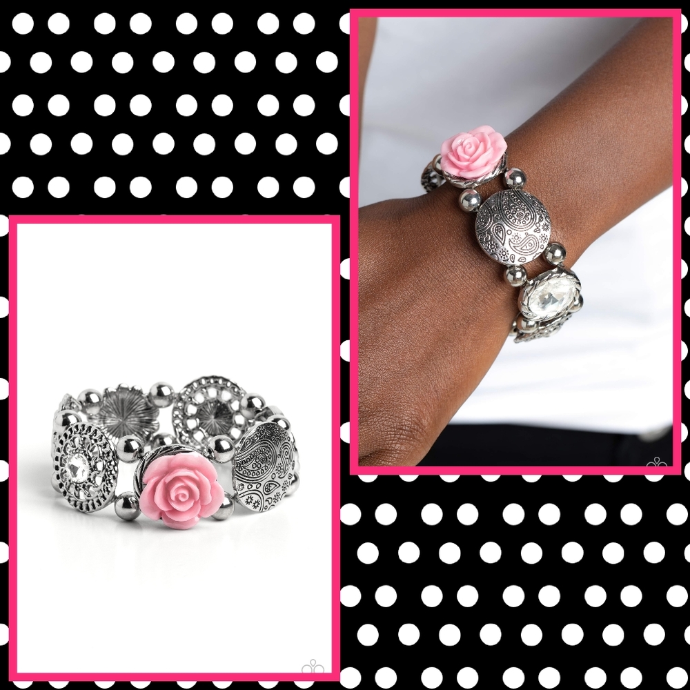 2/$10 Paparazzi Optimistic Oasis - Pink Bracelet